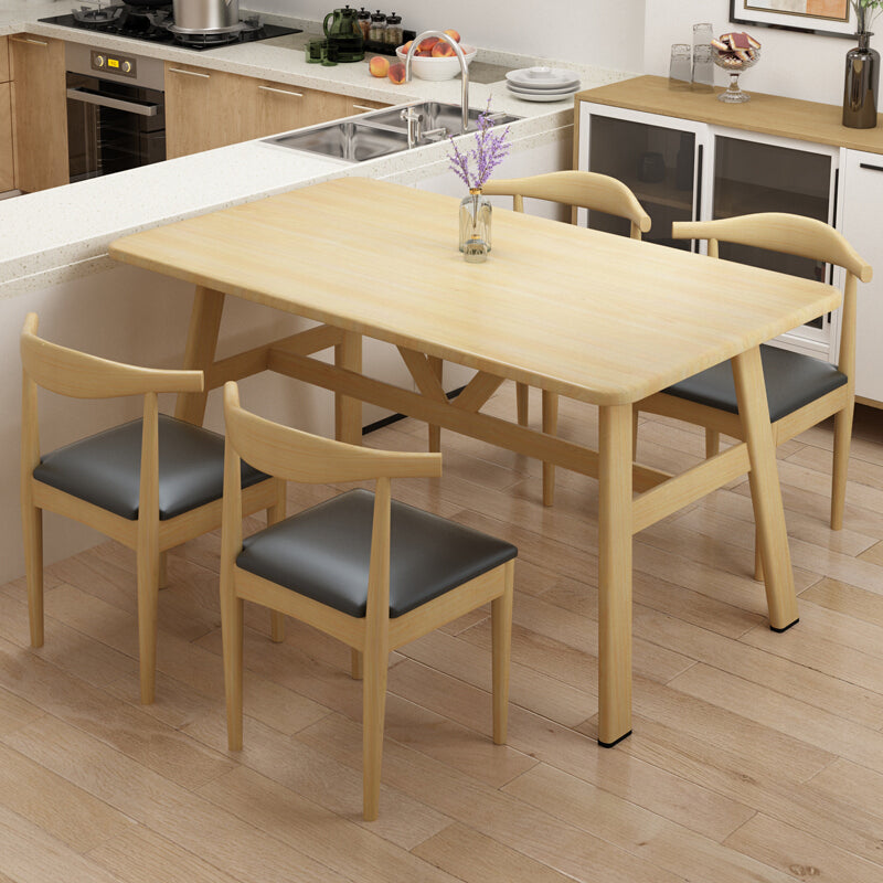 Modern 1/2/5/7 Pieces Dining Set Rectangle Wood Dining Table for Kitchen