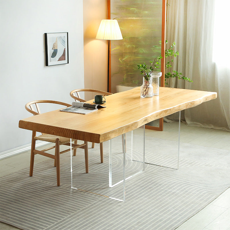 Modern 1/2/3/4 Pieces Rectangle Dining Set Solid Wood Dining Table with Chairs