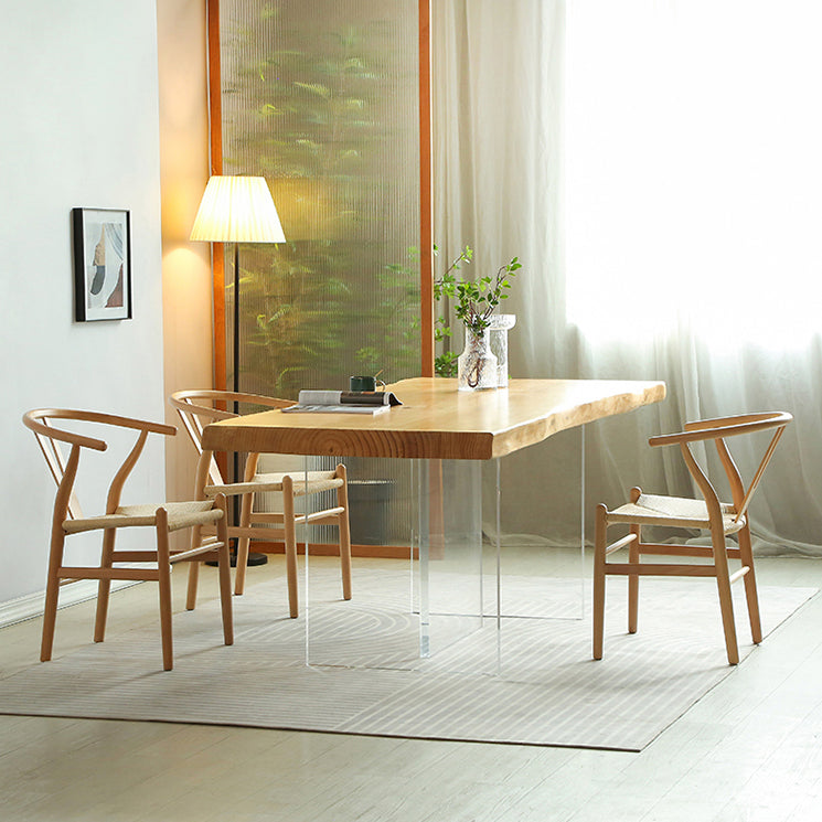 Modern 1/2/3/4 Pieces Rectangle Dining Set Solid Wood Dining Table with Chairs