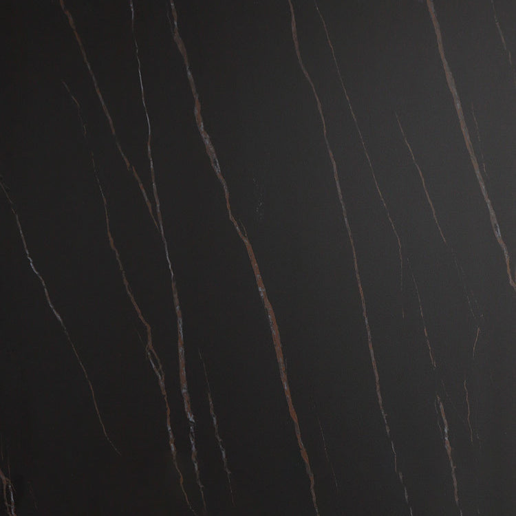 Modern 1/3/4/5 Pieces Black Dining Table Set with Sintered Stone Top Round Dinette Set