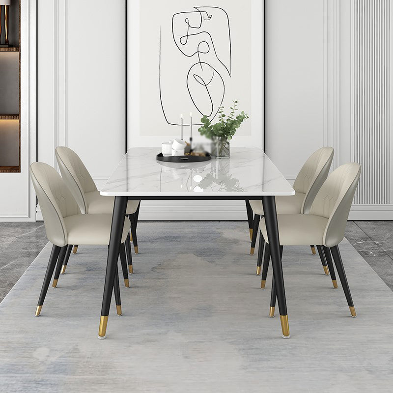 Glam 1/4/5/7 Pieces Dining Set White Standard Height Dining Set