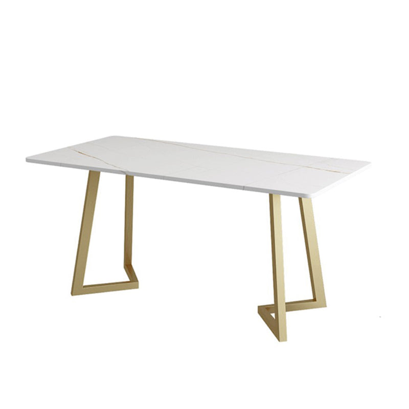 Glam Style 1/5 Pieces Dining Set with Rectangle Stone Top Table for Dining Room