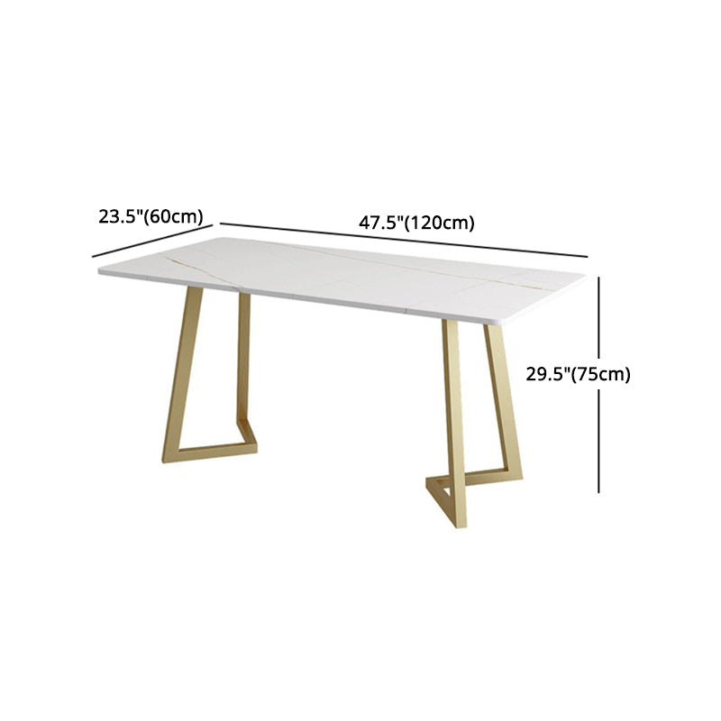 Glam Style 1/5 Pieces Dining Set with Rectangle Stone Top Table for Dining Room