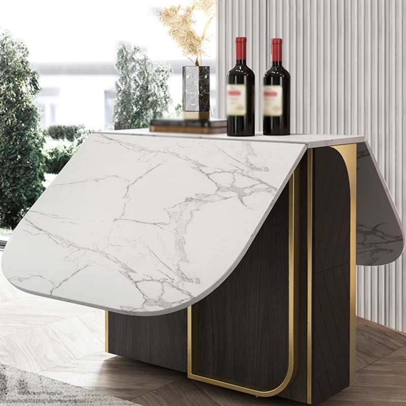 Modern 1/2/3/5 Pieces Foldable Dining Table Set with Sintered Stone Rectangle Dinette Set