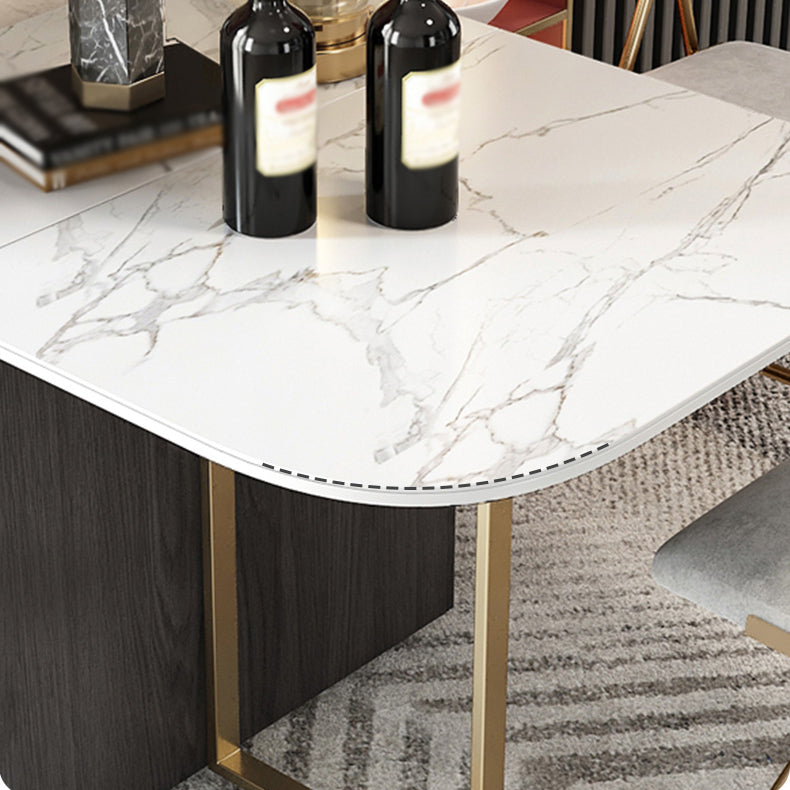 Modern 1/2/3/5 Pieces Foldable Dining Table Set with Sintered Stone Rectangle Dinette Set