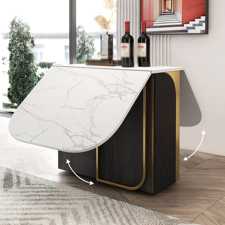 Modern 1/2/3/5 Pieces Foldable Dining Table Set with Sintered Stone Rectangle Dinette Set