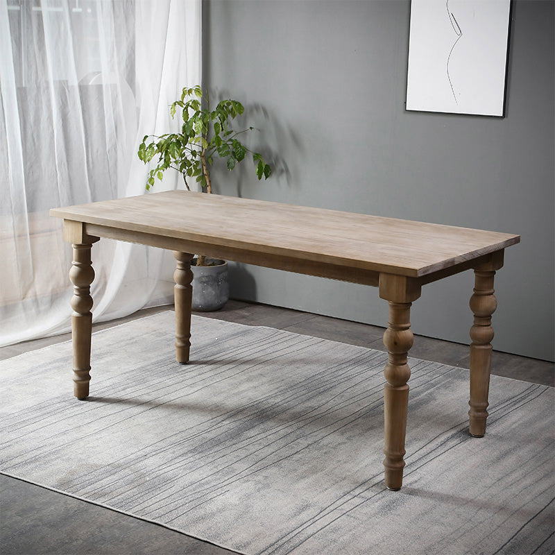 Rectangle Dining Site Table Mid-Century Style Solid Wood Dinner Table with 4 Legs
