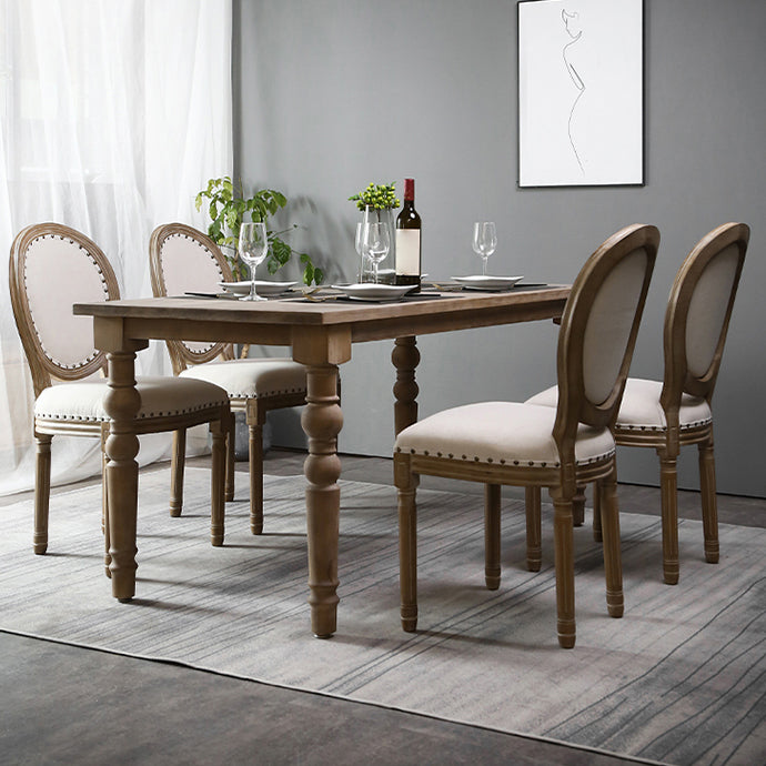 Rectangle Dining Site Table Mid-Century Style Solid Wood Dinner Table with 4 Legs