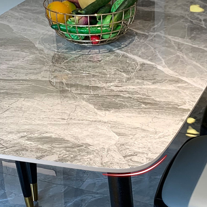 Rectangle Sintered Stone Table for Restaurant Industrial Dining Table with 4 Legs