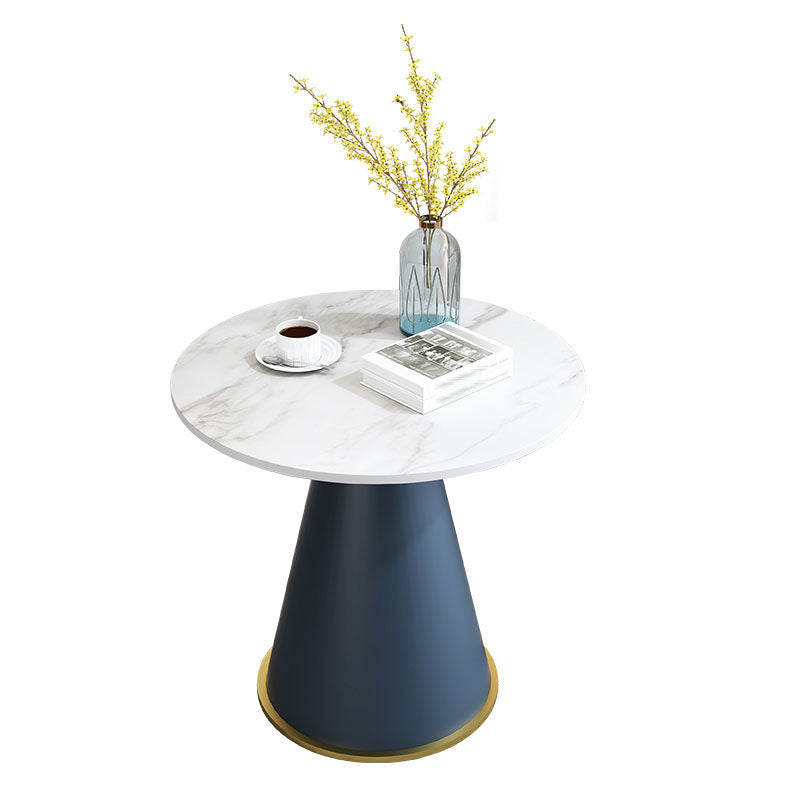 Mesa de comedor de piedra redonda Sala de estar moderna Mesa de comedor informal
