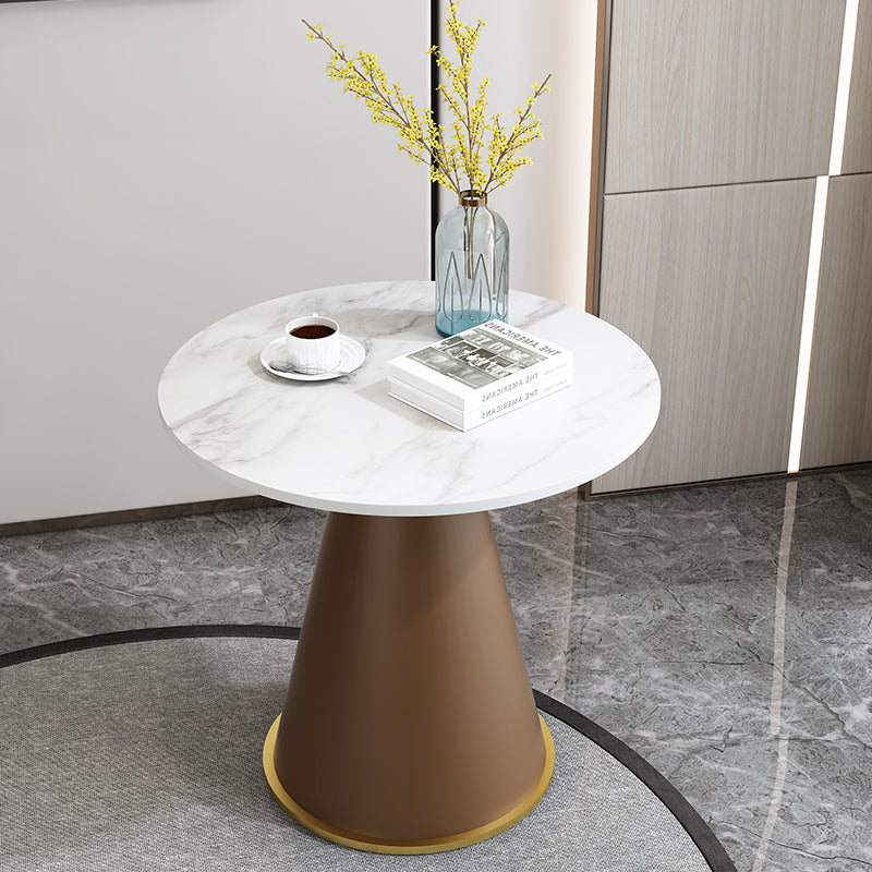 Mesa de comedor de piedra redonda Sala de estar moderna Mesa de comedor informal