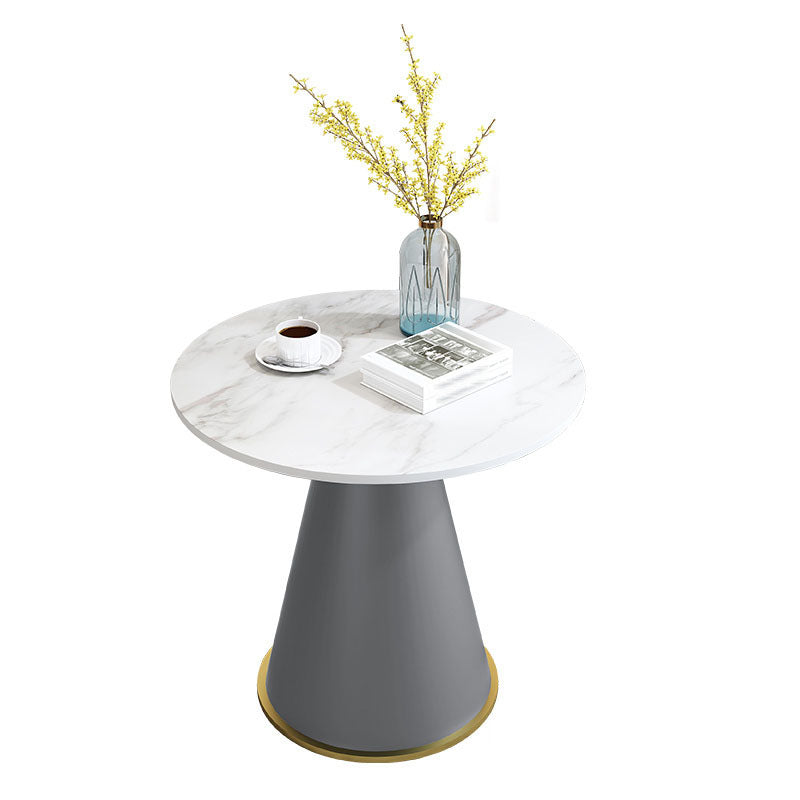Mesa de comedor de piedra redonda Sala de estar moderna Mesa de comedor informal