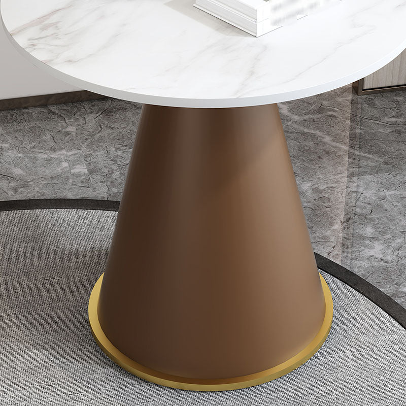 Mesa de comedor de piedra redonda Sala de estar moderna Mesa de comedor informal
