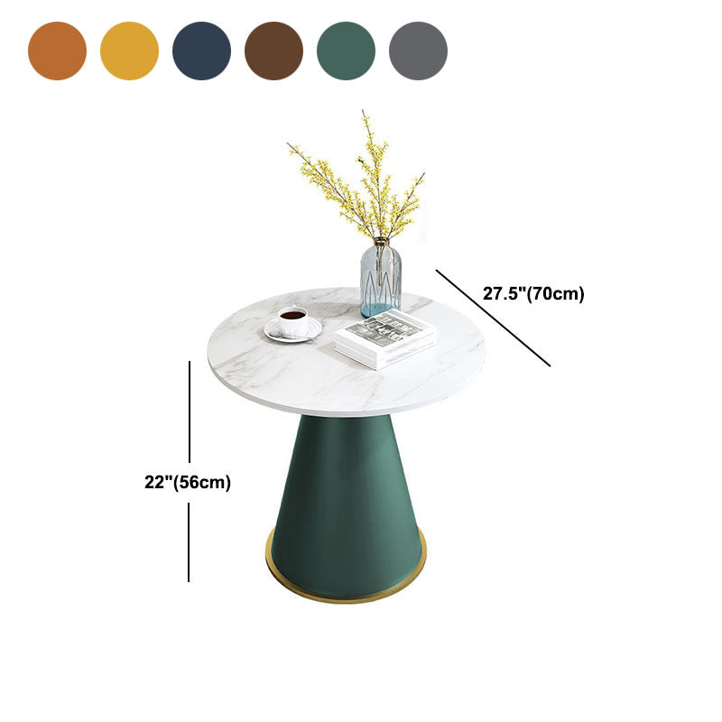 Mesa de comedor de piedra redonda Sala de estar moderna Mesa de comedor informal