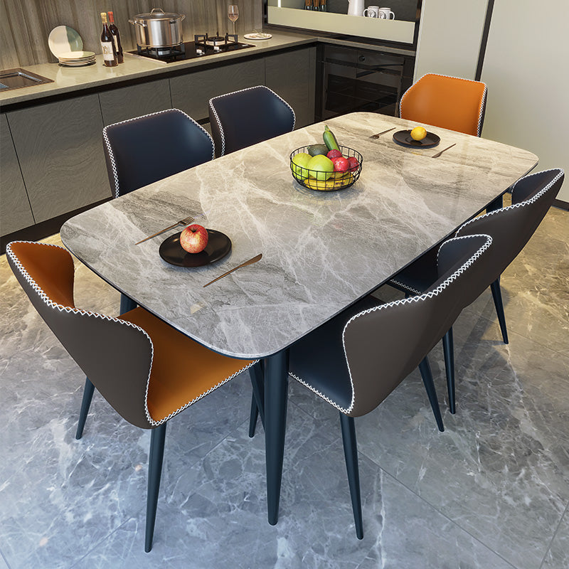 Sintered Stone Top Industrial Table for Restaurant Rectangle Dining Table with 4 Legs