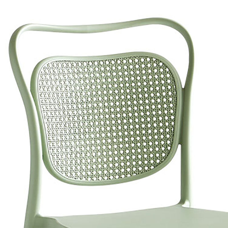 Sillas sin brazos de comedor de plástico de diseño escandinavo para el hogar, silla lateral con respaldo abierto