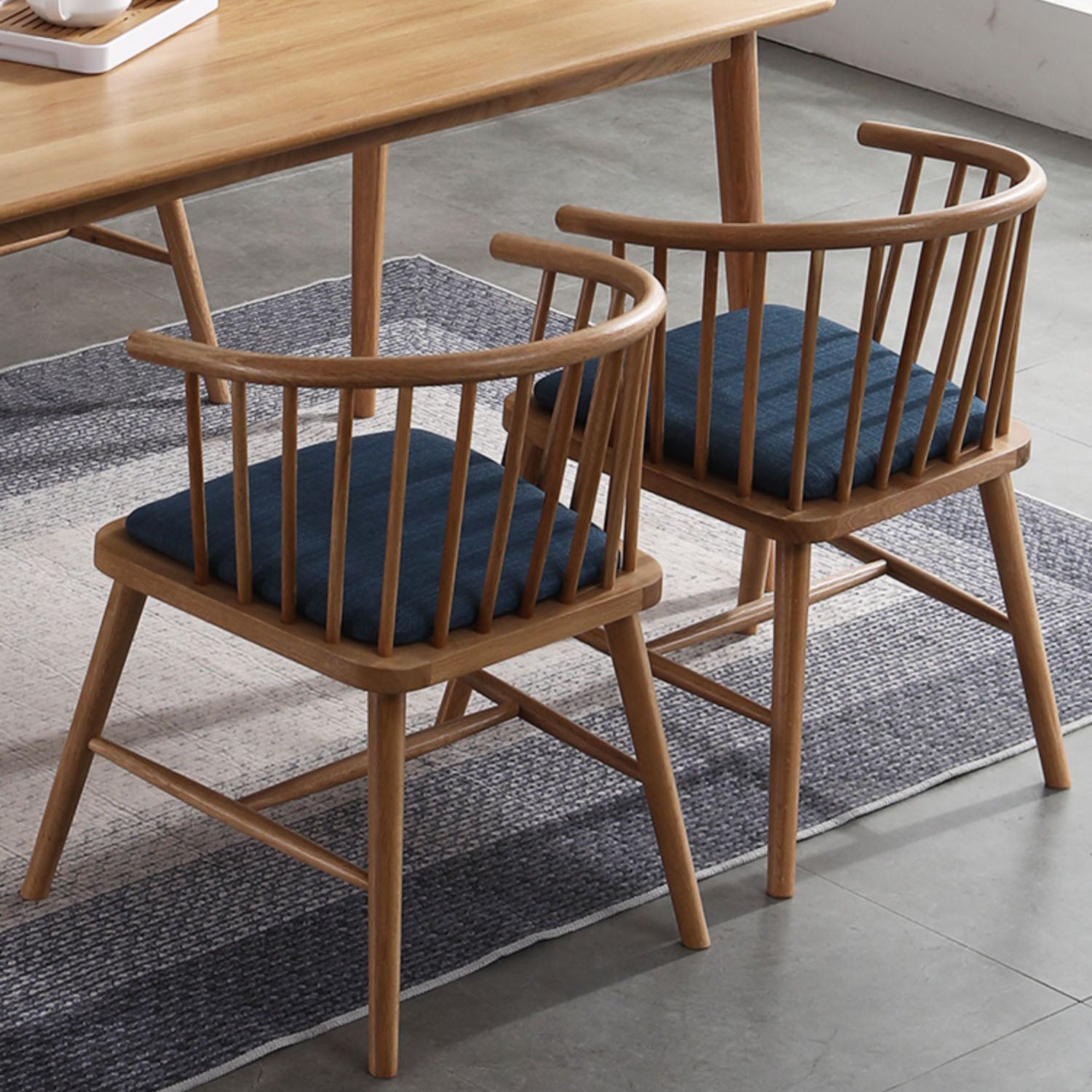 Silla trasera Windsor de estilo moderno, sillones de comedor con patas de madera para cocina