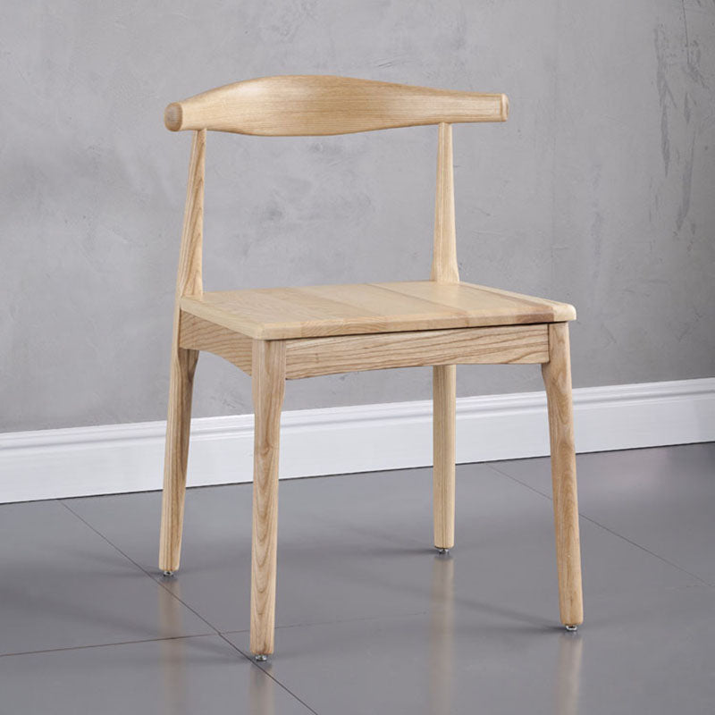 Silla lateral con respaldo abierto de estilo industrial para cocina, silla lateral de comedor de madera sin brazos