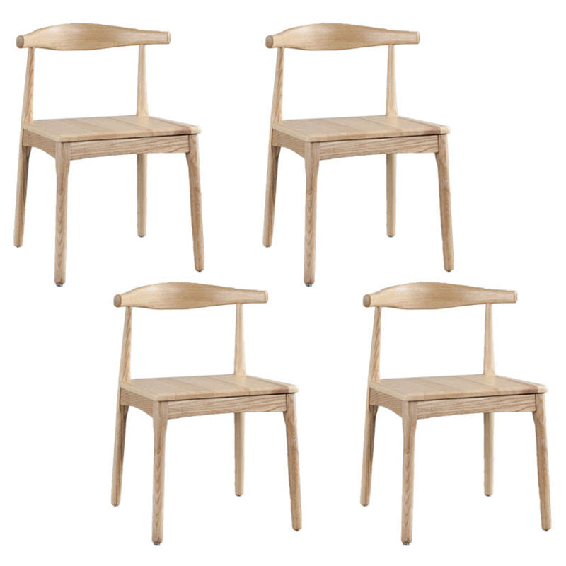 Silla lateral con respaldo abierto de estilo industrial para cocina, silla lateral de comedor de madera sin brazos