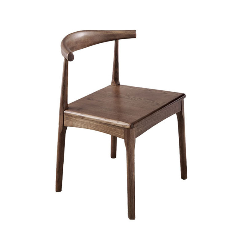 Silla lateral con respaldo abierto de estilo industrial para cocina, silla lateral de comedor de madera sin brazos