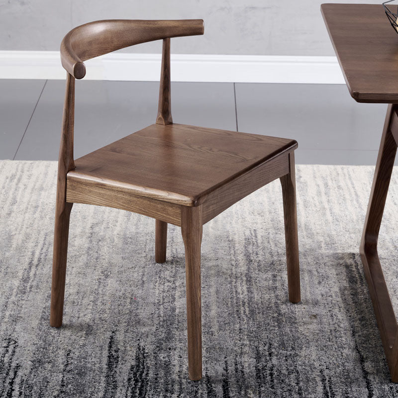 Silla lateral con respaldo abierto de estilo industrial para cocina, silla lateral de comedor de madera sin brazos