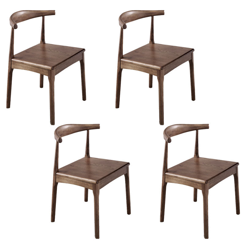 Silla lateral con respaldo abierto de estilo industrial para cocina, silla lateral de comedor de madera sin brazos