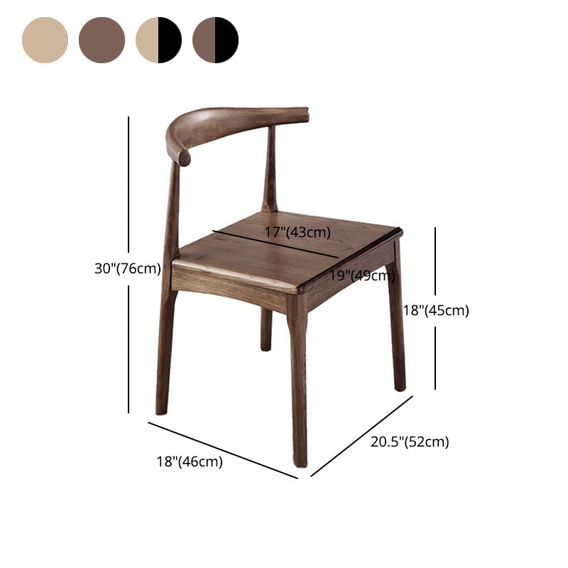 Silla lateral con respaldo abierto de estilo industrial para cocina, silla lateral de comedor de madera sin brazos