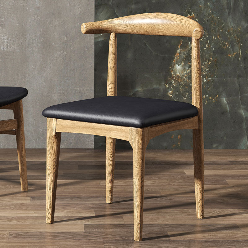 Silla lateral con respaldo abierto de diseño industrial para cocina, silla lateral de comedor de madera