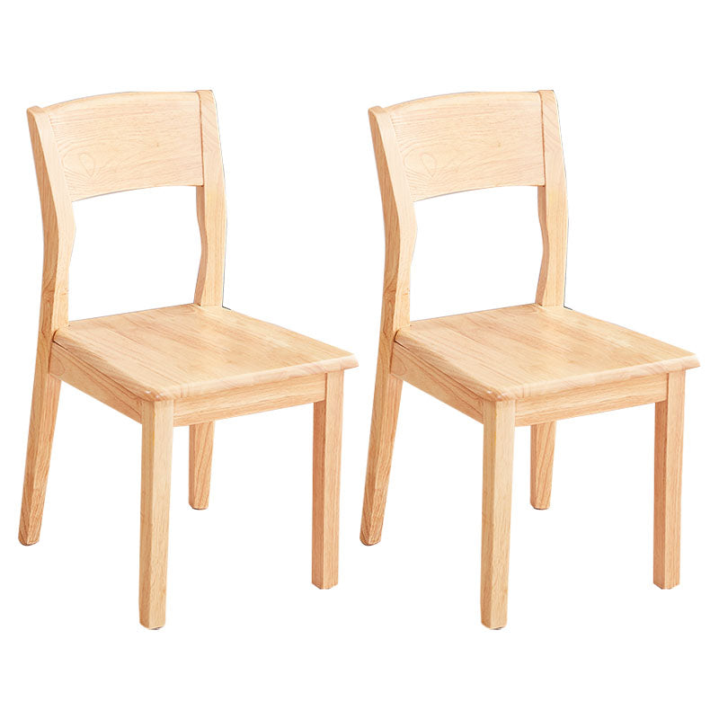Silla lateral abierta moderna de madera de caucho Silla de comedor de madera con acabado mate