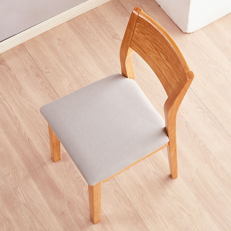 Silla lateral abierta moderna de madera de caucho Silla de comedor de madera con acabado mate