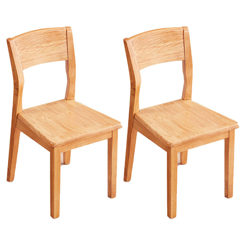 Silla lateral abierta moderna de madera de caucho Silla de comedor de madera con acabado mate