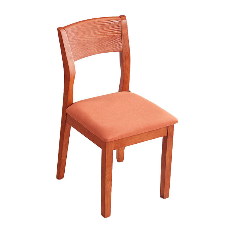 Silla lateral abierta moderna de madera de caucho Silla de comedor de madera con acabado mate