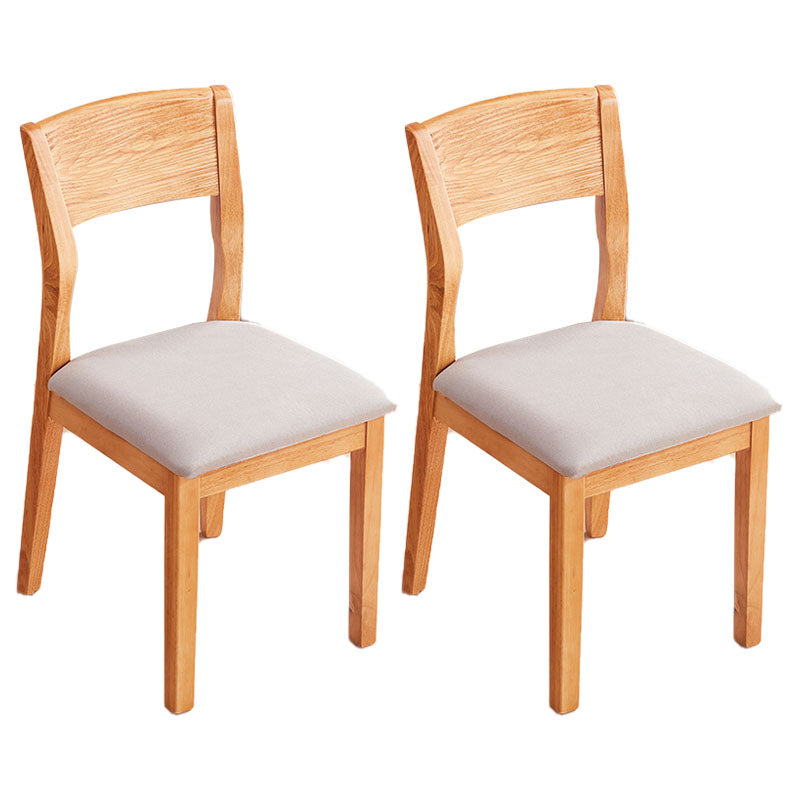 Silla lateral abierta moderna de madera de caucho Silla de comedor de madera con acabado mate