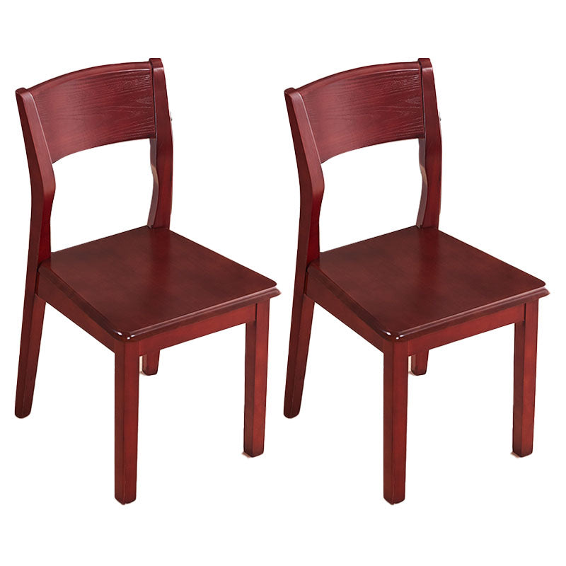 Silla lateral abierta moderna de madera de caucho Silla de comedor de madera con acabado mate