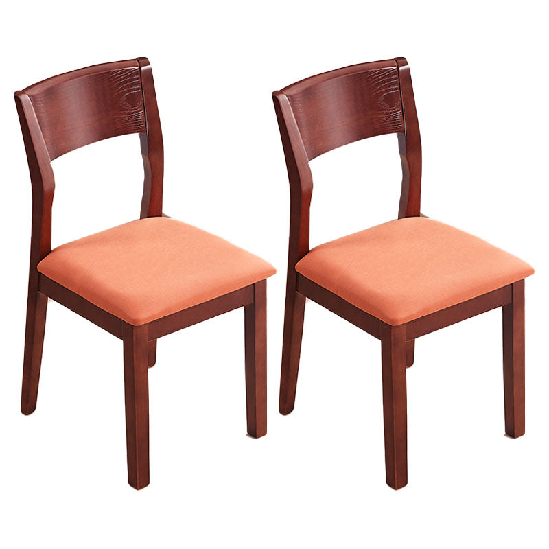 Silla lateral abierta moderna de madera de caucho Silla de comedor de madera con acabado mate