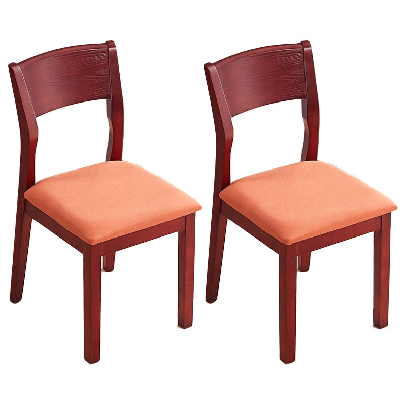 Silla lateral abierta moderna de madera de caucho Silla de comedor de madera con acabado mate