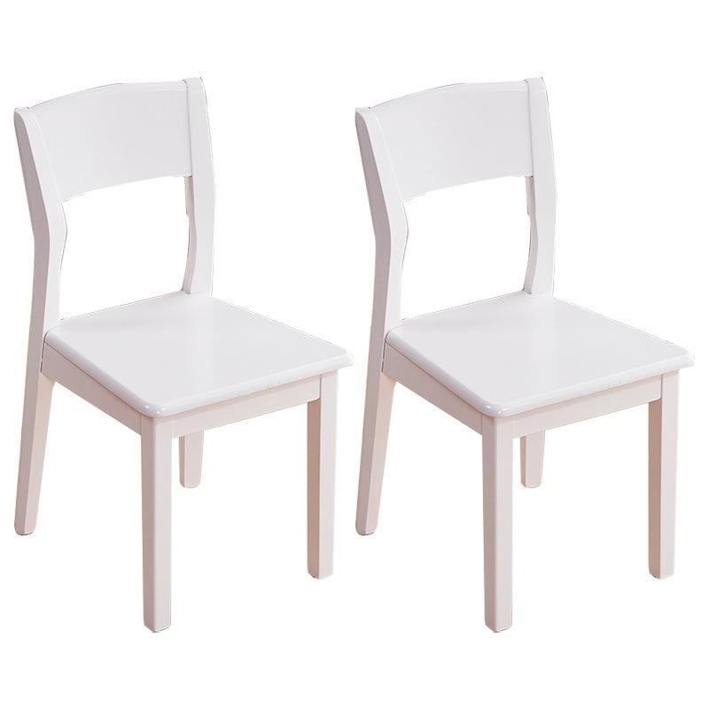 Silla lateral abierta moderna de madera de caucho Silla de comedor de madera con acabado mate