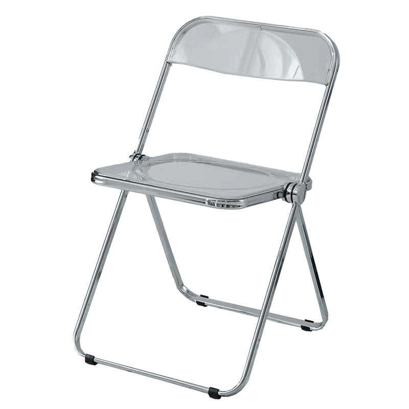 Silla lateral plegable de plástico de diseño industrial para uso doméstico Silla lateral de comedor con respaldo abierto