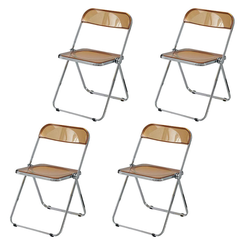 Silla lateral plegable de plástico de diseño industrial para uso doméstico Silla lateral de comedor con respaldo abierto