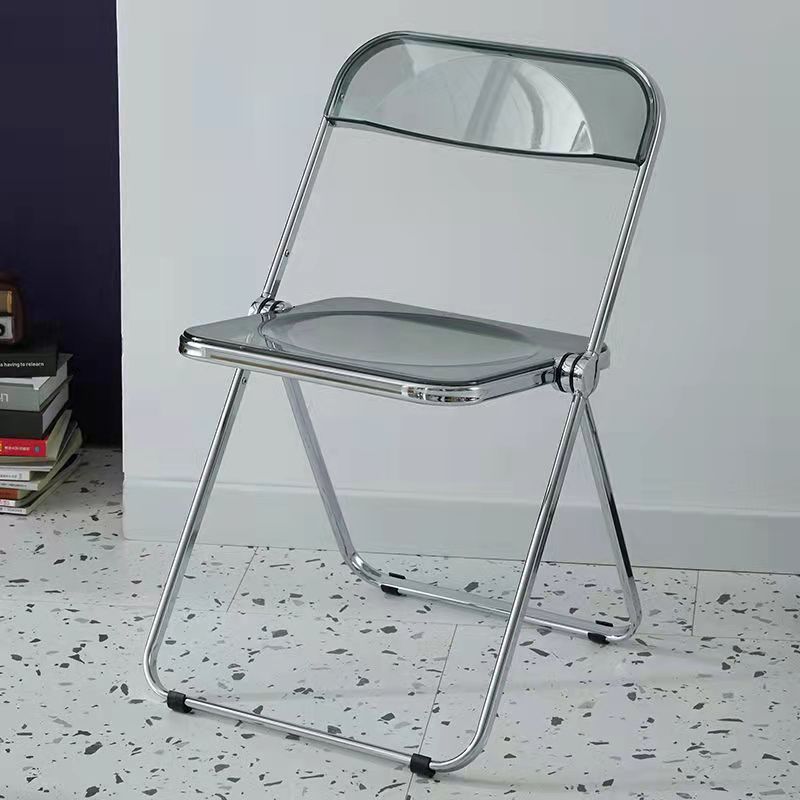 Silla lateral plegable de plástico de diseño industrial para uso doméstico Silla lateral de comedor con respaldo abierto