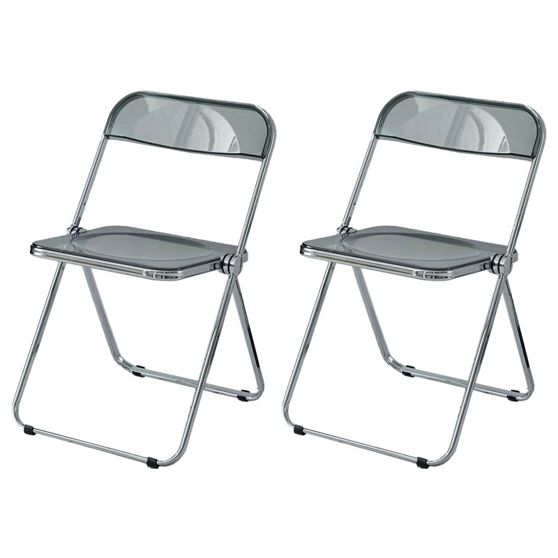Silla lateral plegable de plástico de diseño industrial para uso doméstico Silla lateral de comedor con respaldo abierto