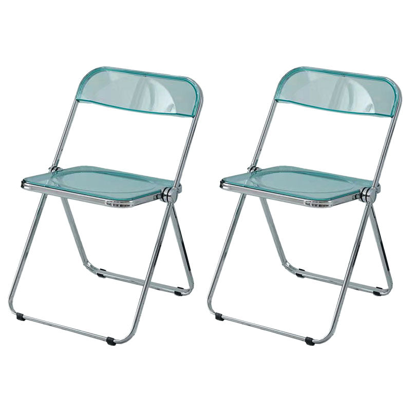 Silla lateral plegable de plástico de diseño industrial para uso doméstico Silla lateral de comedor con respaldo abierto
