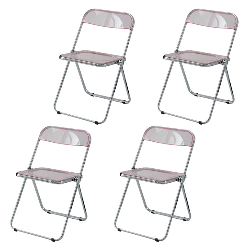 Silla lateral plegable de plástico de diseño industrial para uso doméstico Silla lateral de comedor con respaldo abierto
