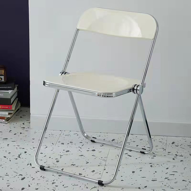 Silla lateral plegable de plástico de diseño industrial para uso doméstico Silla lateral de comedor con respaldo abierto