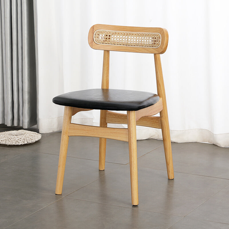 Silla lateral de madera tradicional para comedor, cocina, silla con respaldo abierto
