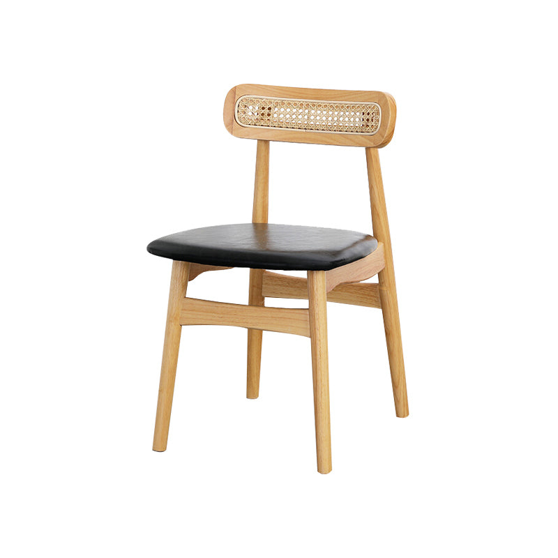 Silla lateral de madera tradicional para comedor, cocina, silla con respaldo abierto