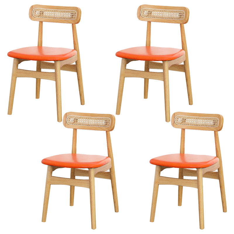 Silla lateral de madera tradicional para comedor, cocina, silla con respaldo abierto