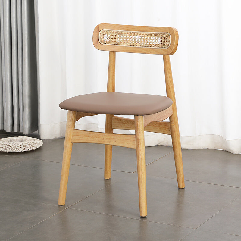 Silla lateral de madera tradicional para comedor, cocina, silla con respaldo abierto
