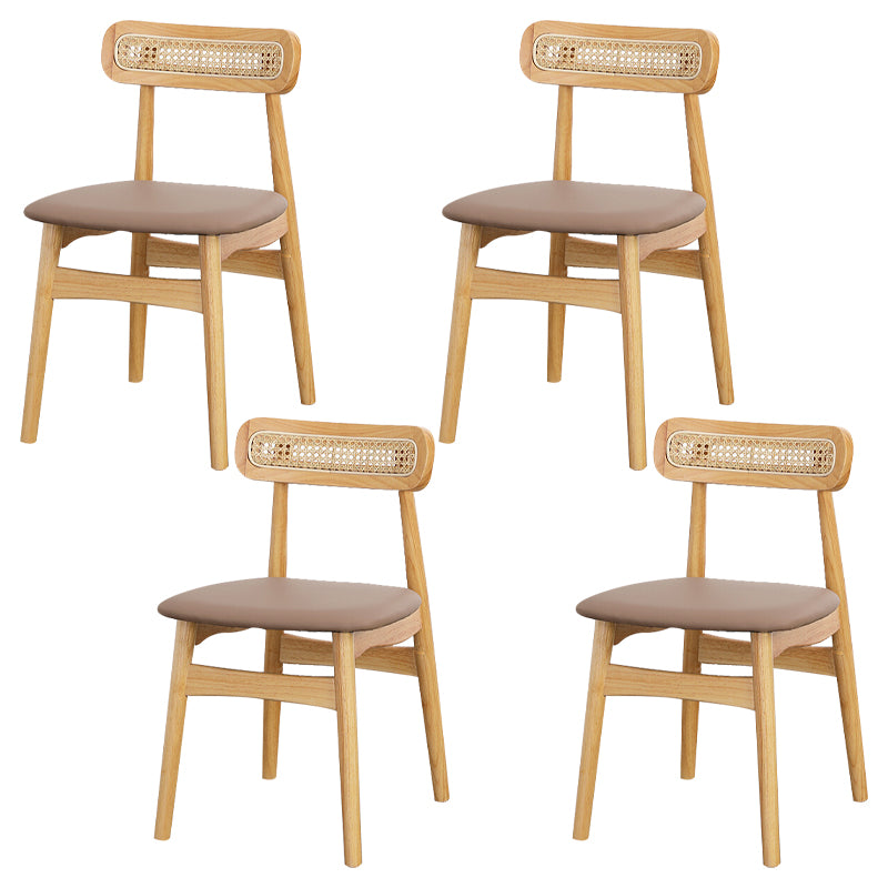 Silla lateral de madera tradicional para comedor, cocina, silla con respaldo abierto