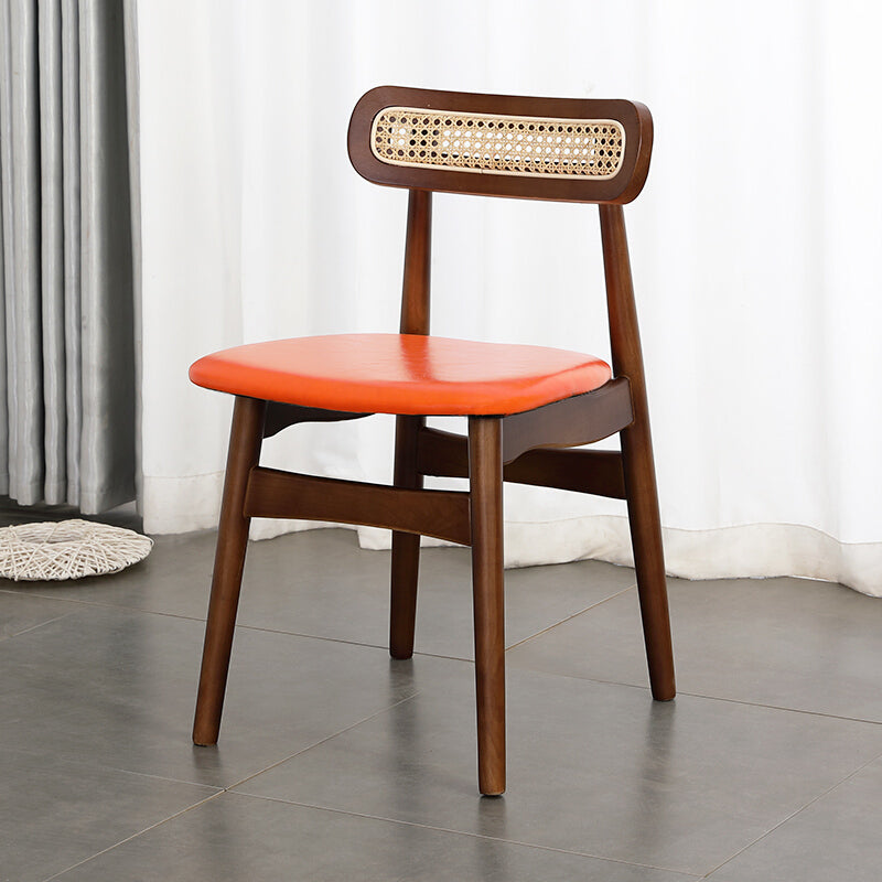 Silla lateral de madera tradicional para comedor, cocina, silla con respaldo abierto